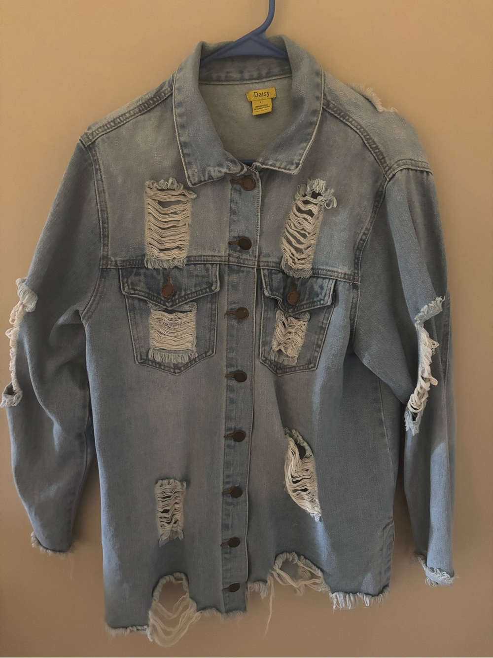 Daisy Light Blue Denim Jacket with Yellow Label - Picture 6 of 6